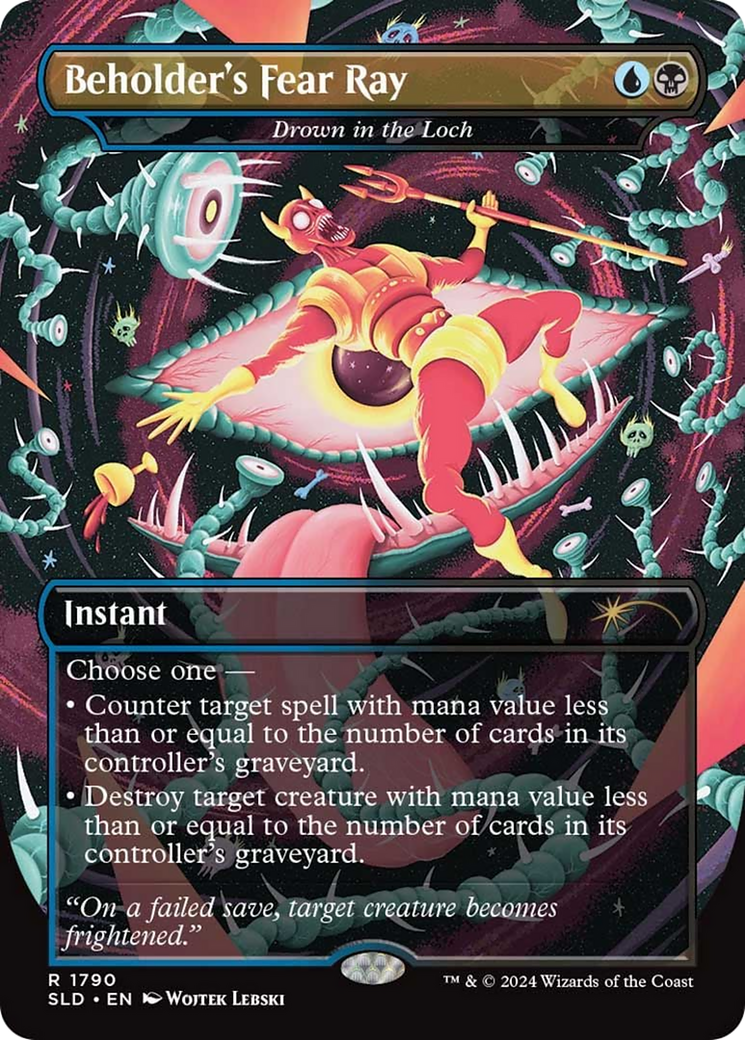 Image of Beholder's Fear Ray - Drown in the Loch (SLD-1790) - Secret Lair Drop / Beholder's Fear Ray (Borderless)
