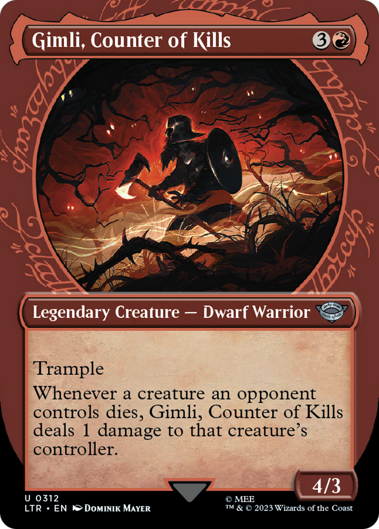 Image of Gimli, Counter of Kills (Showcase) (LTR-312) - The Lord of the Rings: Tales of Middle-earth: (Showcase) (Borderless) Foil