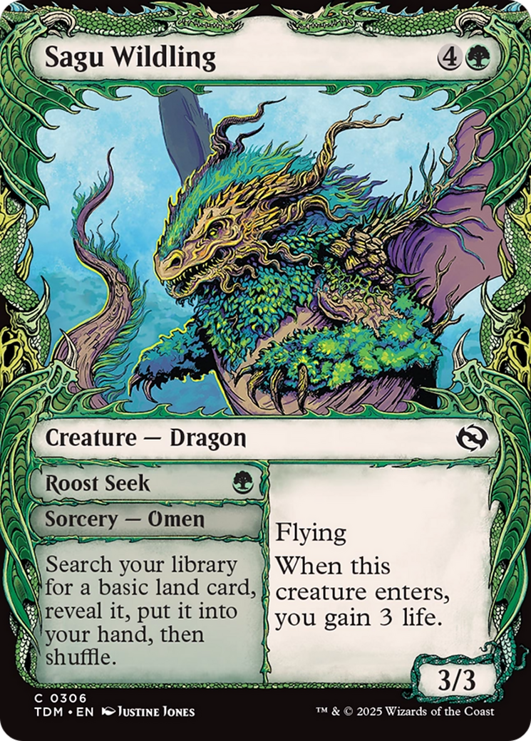 Image of Sagu Wildling (Showcase) (TDM-306) - Tarkir: Dragonstorm: (Showcase) Foil