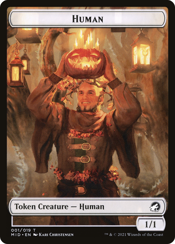 Image of Human (TMID-001) - Innistrad: Midnight Hunt Tokens Foil