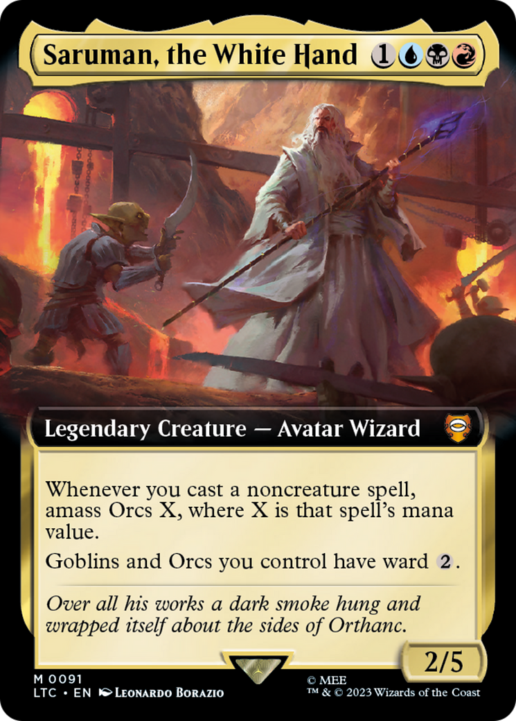 Image of Saruman, the White Hand (Extended Art) (LTC-091) - Tales of Middle-earth Commander: (Extended Art) Foil
