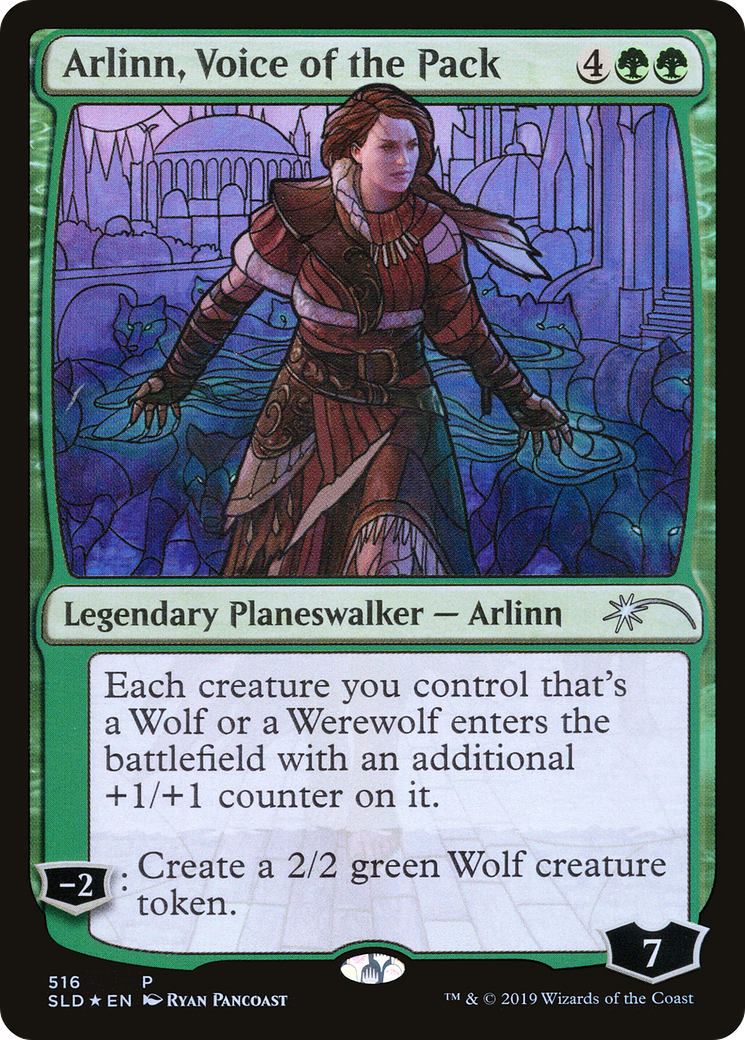 Image of Arlinn, Voice of the Pack (Stained Glass) (SLD-516) - Secret Lair Drop Foil