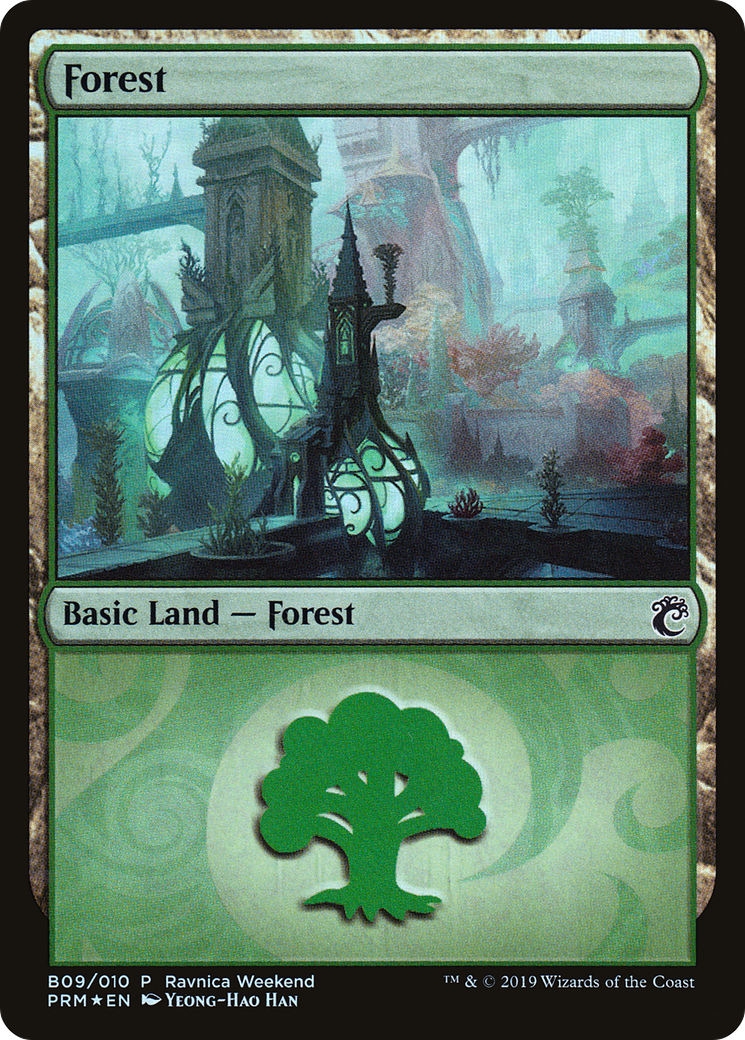 Image of Forest - Simic (B09) (LARP-B09) - RNA Ravnica Weekend Foil