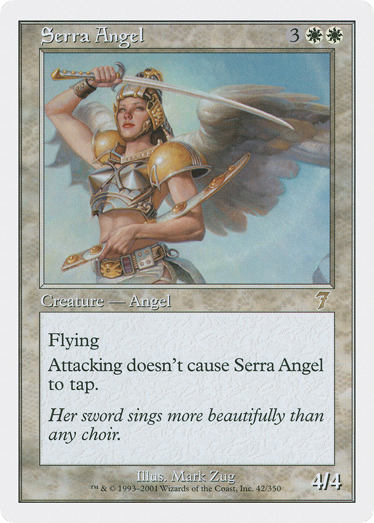 Image of Serra Angel (7ED-042) - 7th Edition Foil