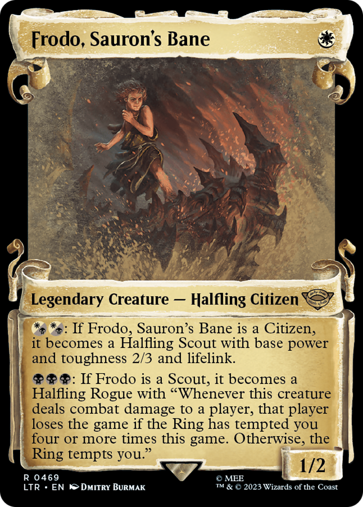 Image of Frodo, Sauron's Bane (Showcase Scrolls) (LTR-469) - The Lord of the Rings: Tales of Middle-earth: (Showcase) Foil
