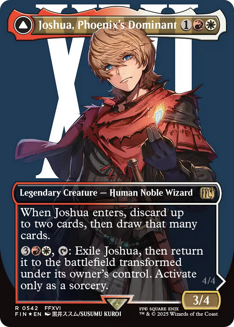 Image of Joshua, Phoenix's Dominant (Borderless) (Surge Foil) (FIN-542) - FINAL FANTASY: (enchantment) (Borderless) Foil