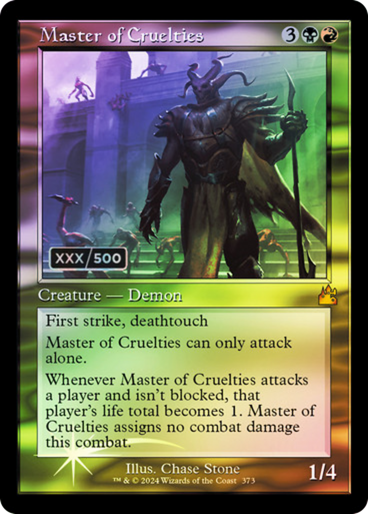 Image of Master of Cruelties (Retro Frame) (Serial Numbered) (RVR-373) - Ravnica Remastered Foil