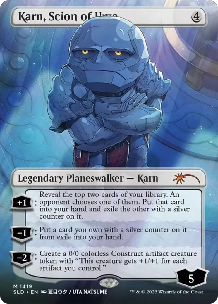 Image of Karn, Scion of Urza (Rainbow Foil) (SLD-1419) - Secret Lair Drop (Borderless) Foil