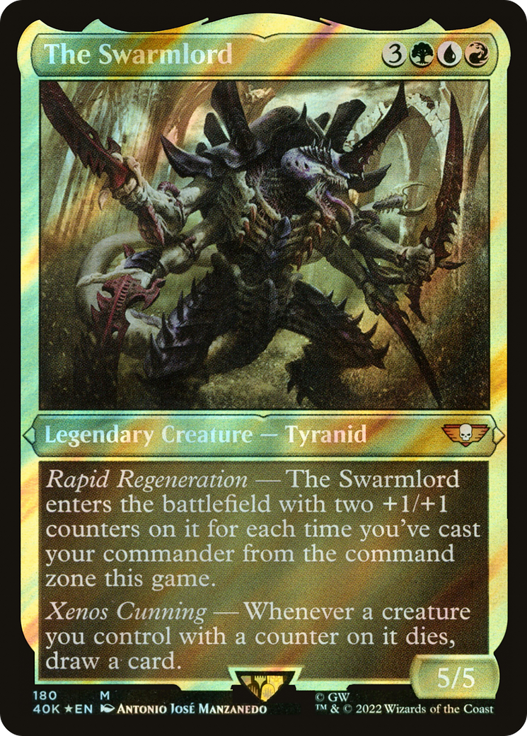 Image of The Swarmlord (Display Commander) (Surge Foil) - Thick Stock (40K-180) - Warhammer 40,000 Commander Foil