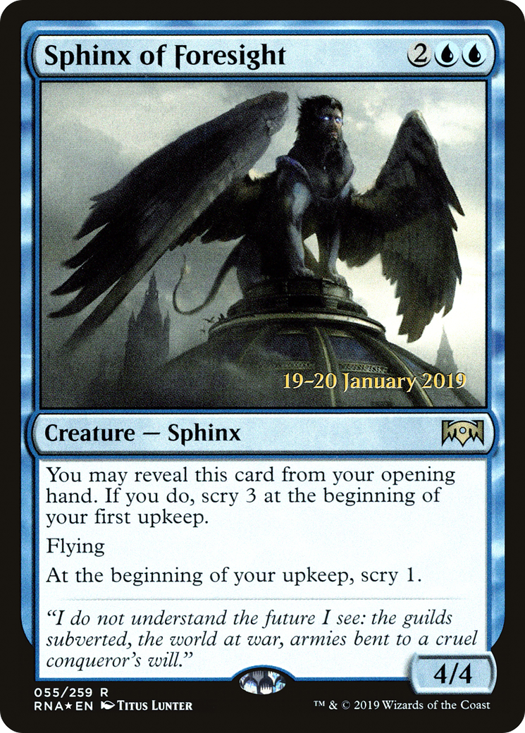 Image of Sphinx of Foresight (PRE-55S) - Ravnica Allegiance Promos Foil