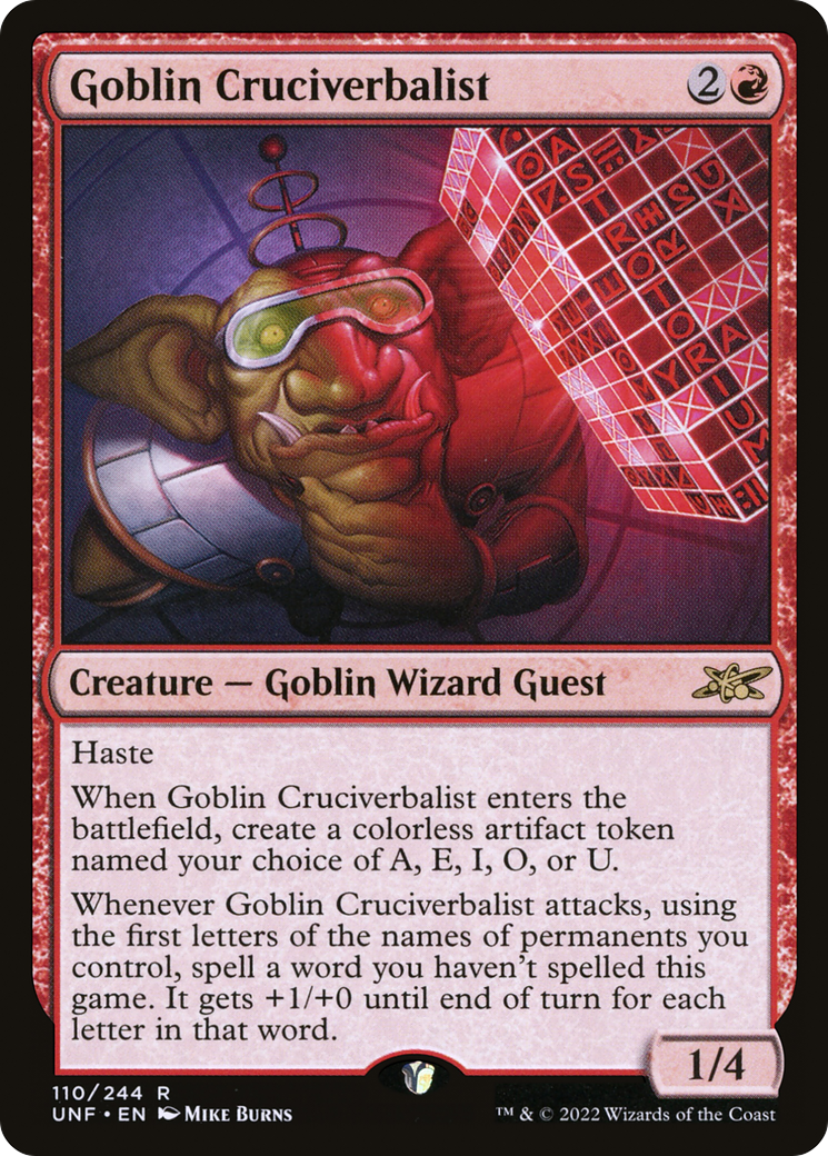 Image of Goblin Cruciverbalist (UNF-110) - Unfinity Foil