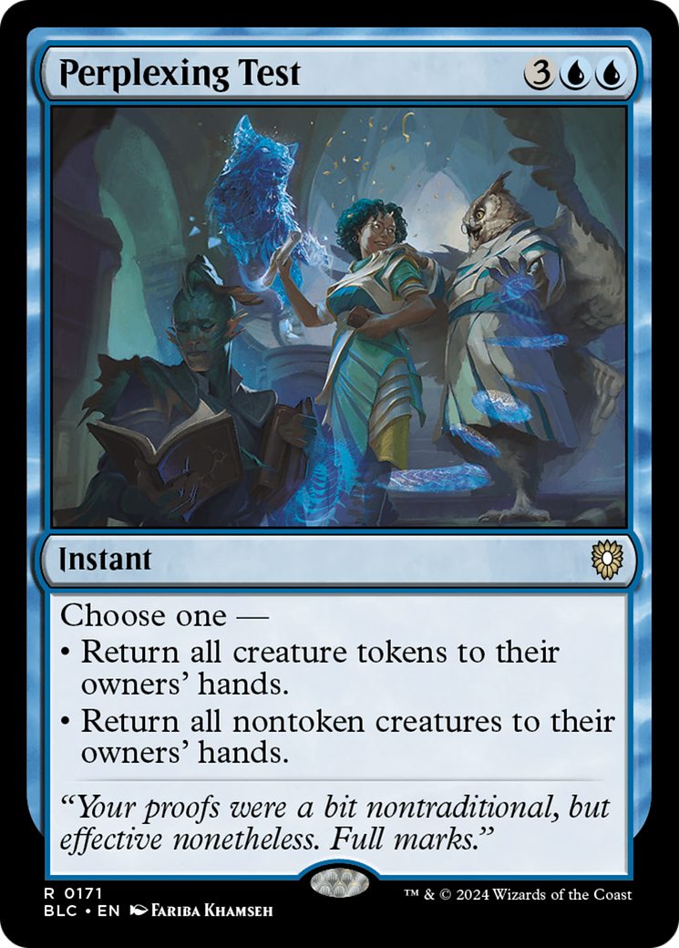 Image of Perplexing Test (BLC-171) - Bloomburrow Commander