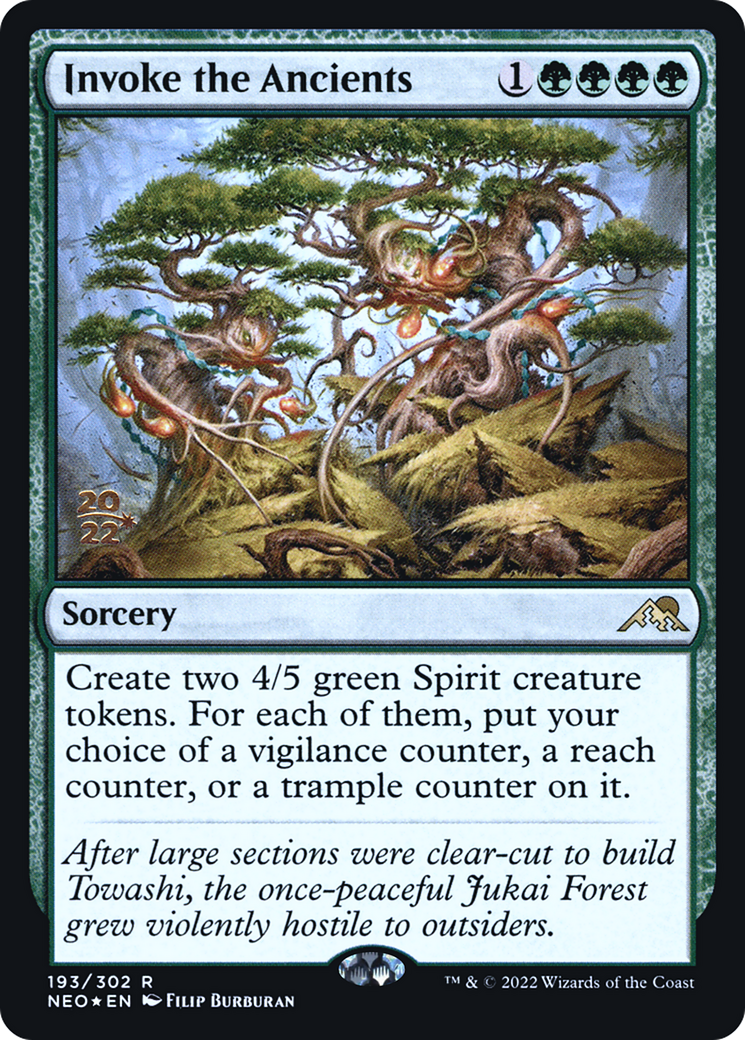 Image of Invoke the Ancients (PRE-193) - Kamigawa: Neon Dynasty Promos Foil