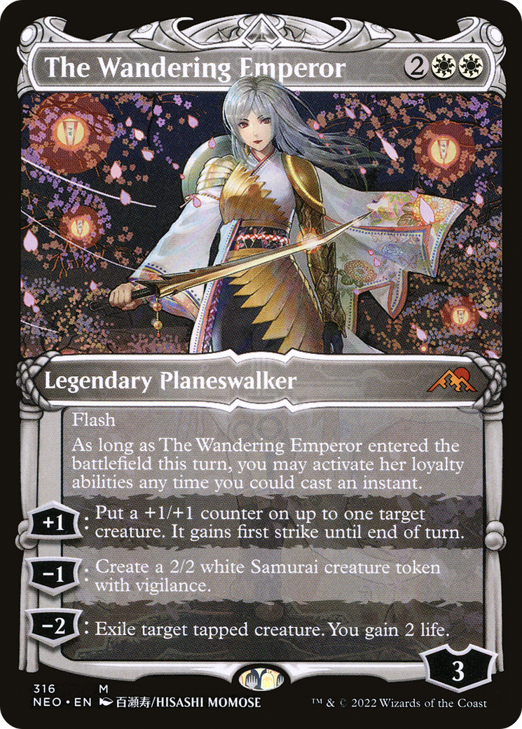 Image of The Wandering Emperor (Showcase) (NEO-316) - Kamigawa: Neon Dynasty: (Showcase) Foil