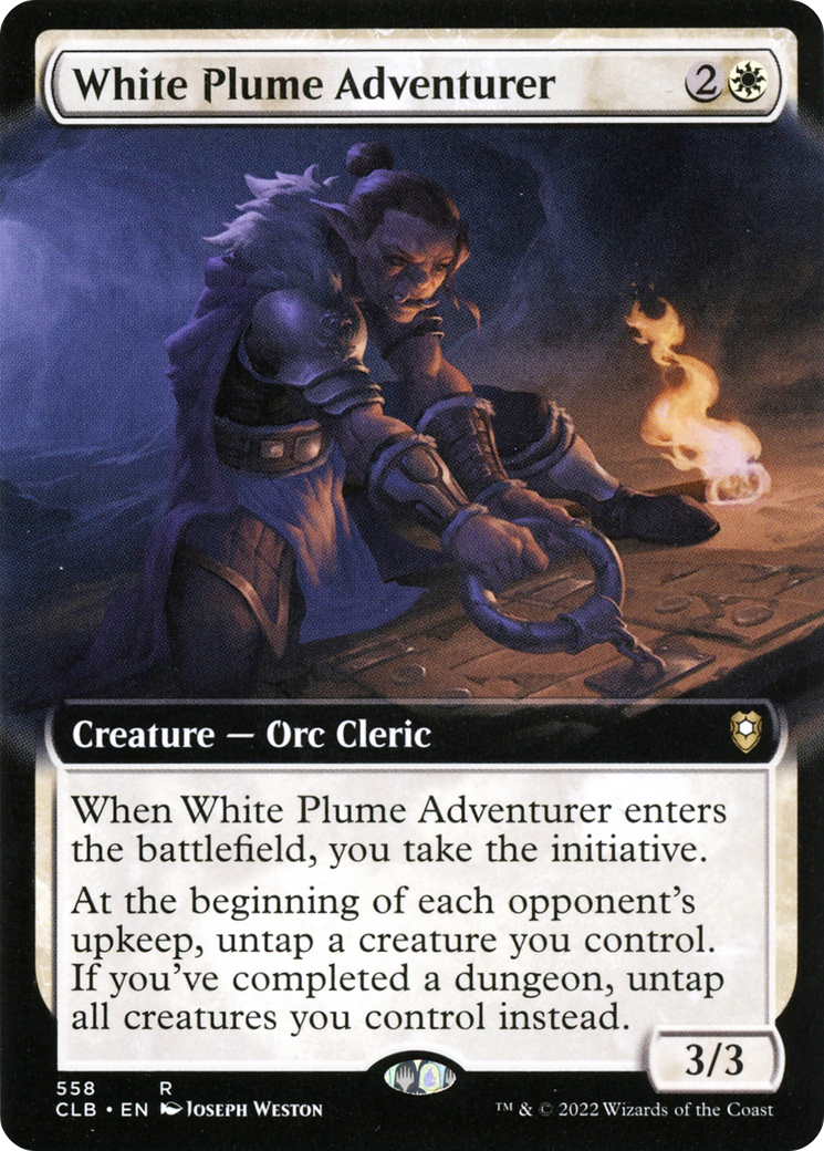 Image of White Plume Adventurer (Extended Art) (CLB-558) - Commander Legends: Battle for Baldur's Gate: (Extended Art)