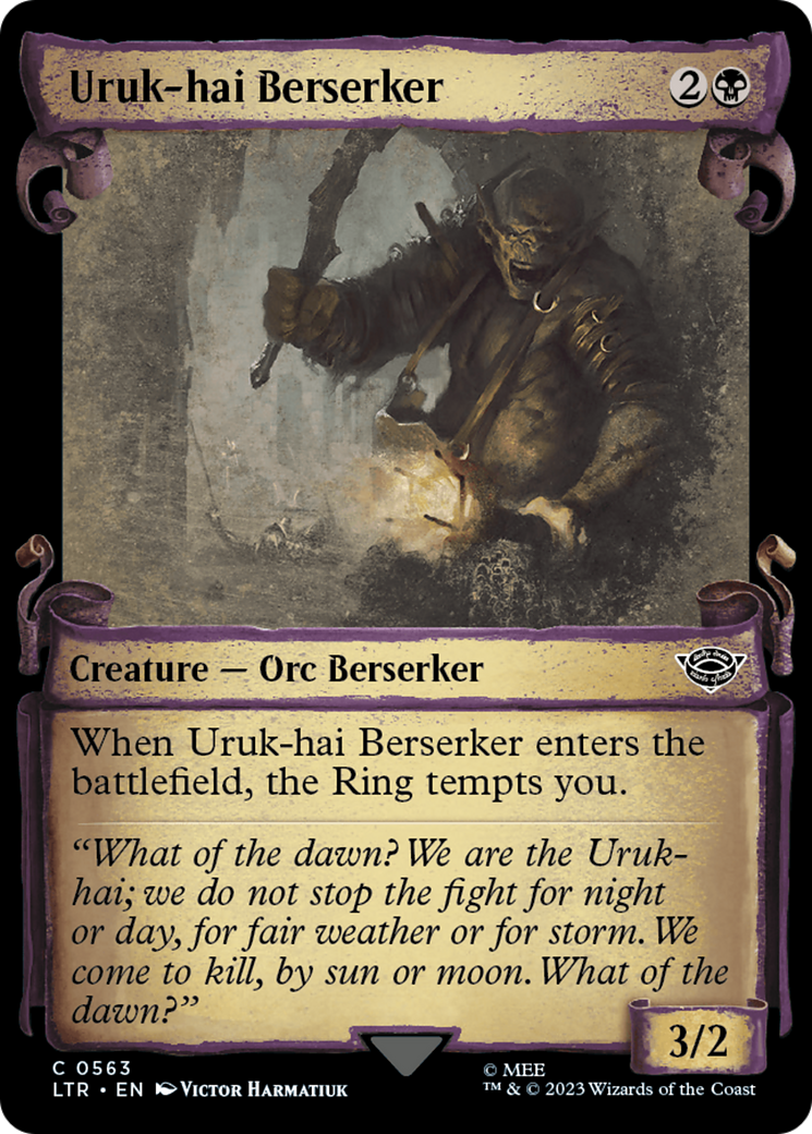 Image of Uruk-hai Berserker (Showcase Scrolls) (LTR-563) - The Lord of the Rings: Tales of Middle-earth: (Showcase)