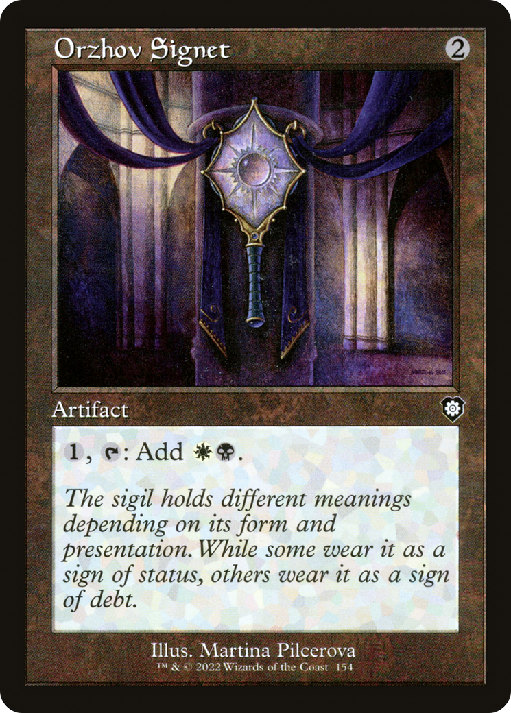 Image of Orzhov Signet (Retro Frame) (BRC-154) - The Brothers' War Commander