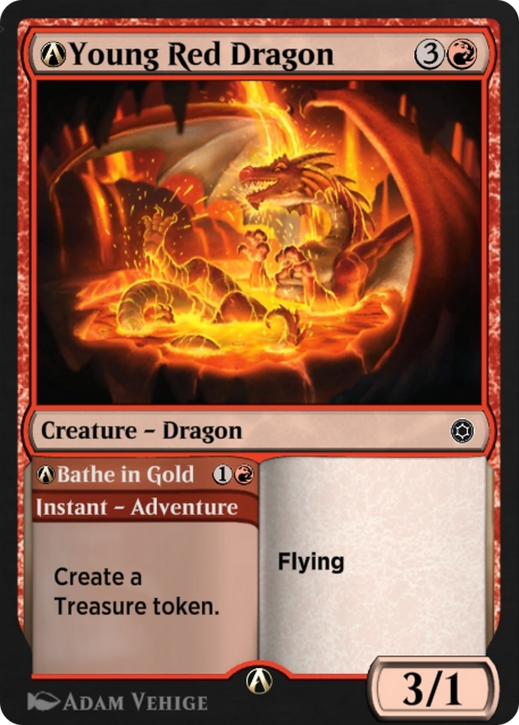 Image of A-Young Red Dragon // A-Bathe in Gold (HBG-A-197) - Alchemy Horizons: Baldur's Gate
