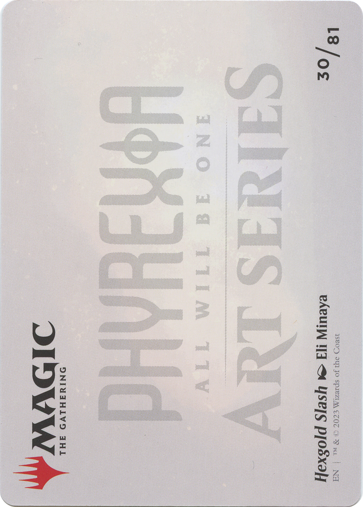 Image of Hexgold Slash // Hexgold Slash (AONE-030) - Phyrexia: All Will Be One Art Series (Borderless) Foil