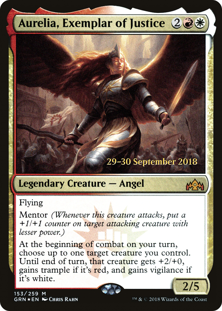 Image of Aurelia, Exemplar of Justice (PRE-153) - Guilds of Ravnica Promos Foil