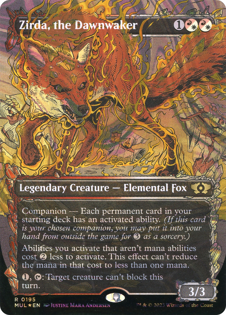 Image of Zirda, the Dawnwaker (Halo Foil) (MUL-195) - Multiverse Legends: (Showcase) (Borderless) Foil