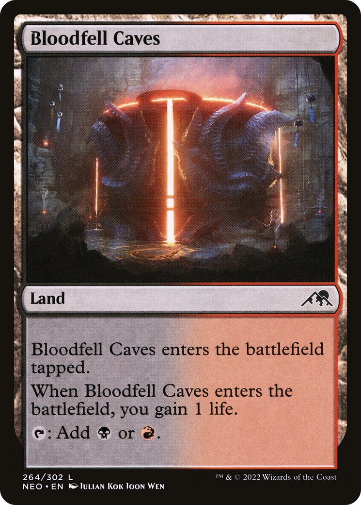 Image of Bloodfell Caves (NEO-264) - Kamigawa: Neon Dynasty