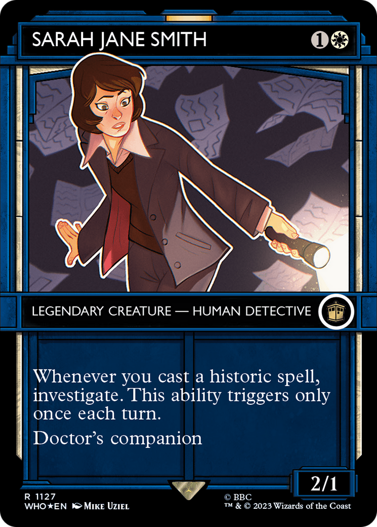 Image of Sarah Jane Smith (Showcase) (Surge Foil) (WHO-1127) - Doctor Who: (Showcase) (Borderless) Foil