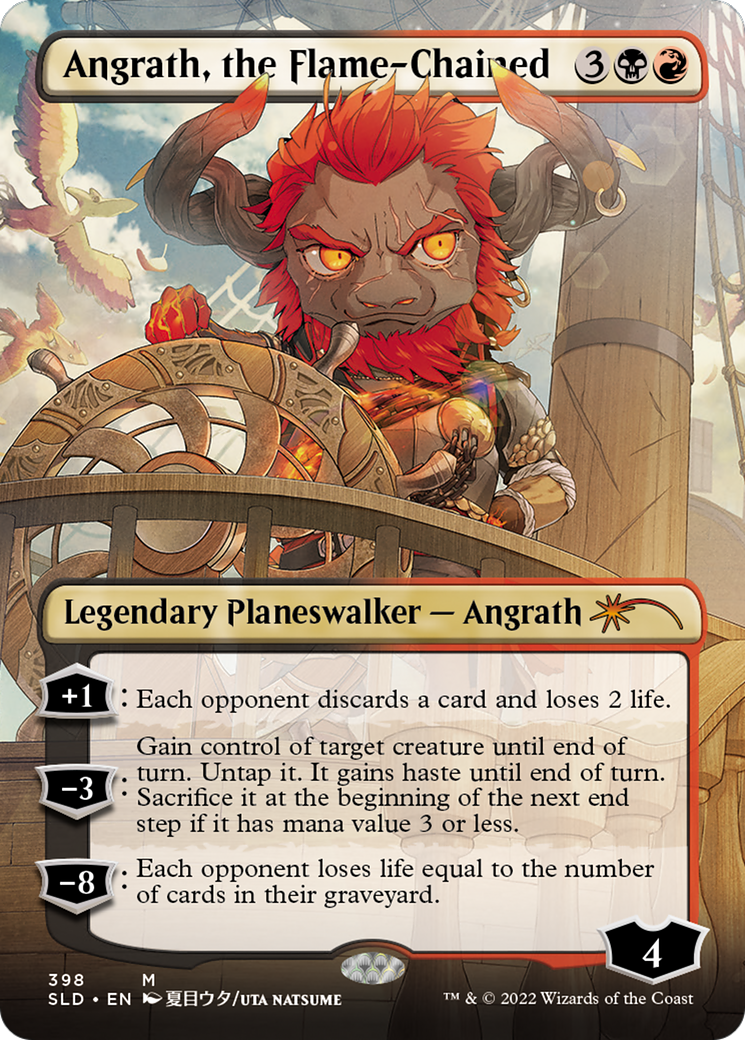 Image of Angrath, the Flame-Chained (Borderless) (SLD-398) - Secret Lair Drop (Borderless) Foil