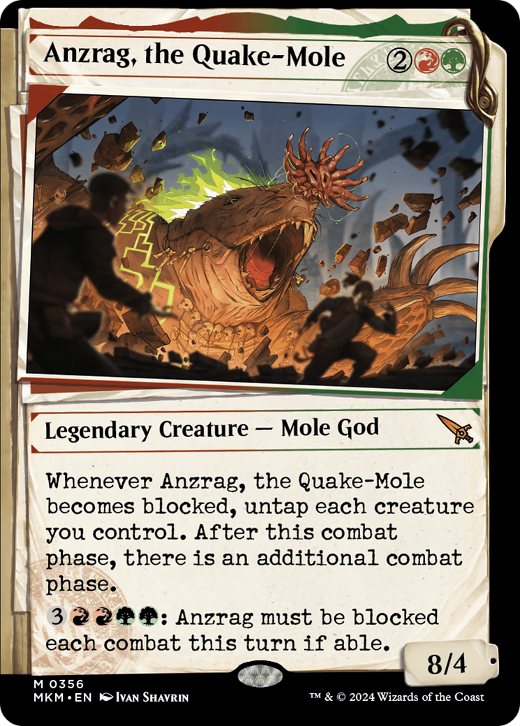 Image of Anzrag, the Quake-Mole (Showcase) (MKM-356) - Murders at Karlov Manor: (Showcase) Foil