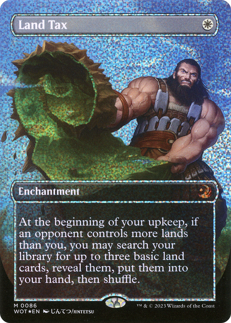 Image of Land Tax (Anime Borderless) (Confetti Foil) (WOT-086) - Wilds of Eldraine: Enchanting Tales (Borderless) Foil