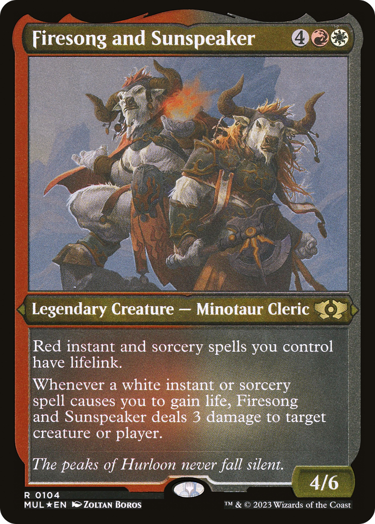 Image of Firesong and Sunspeaker (Foil Etched) (MUL-104) - Multiverse Legends Foil