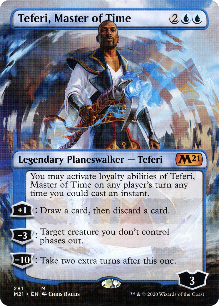 Image of Teferi, Master of Time (Borderless) (M21-281) - Core Set 2021 (Borderless) Foil