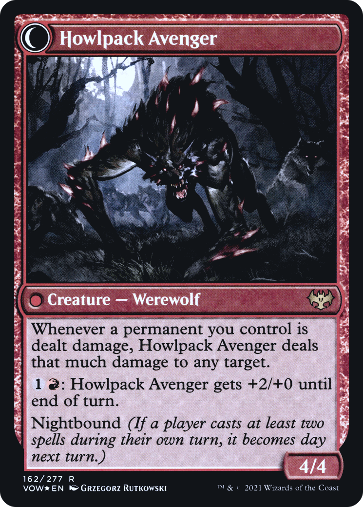 Image of Ill-Tempered Loner (PRE-162) - Innistrad: Crimson Vow Promos: (Double Faced Transform) Foil