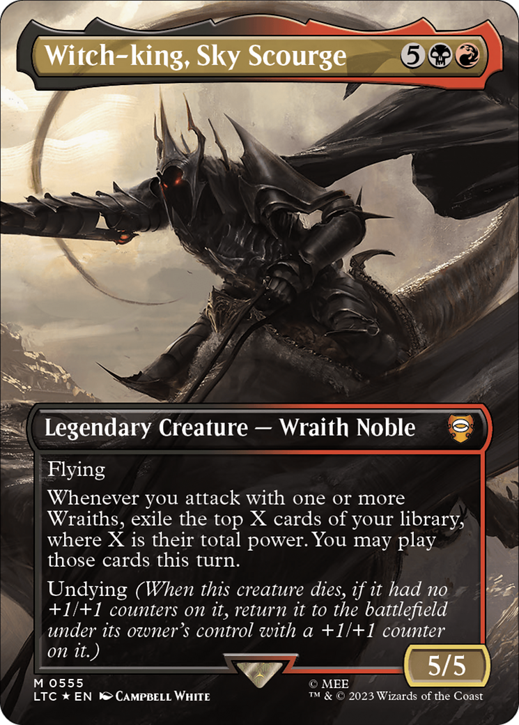 Image of Witch-king, Sky Scourge (Borderless) (Surge Foil) (LTC-555) - Tales of Middle-earth Commander (Borderless) Foil