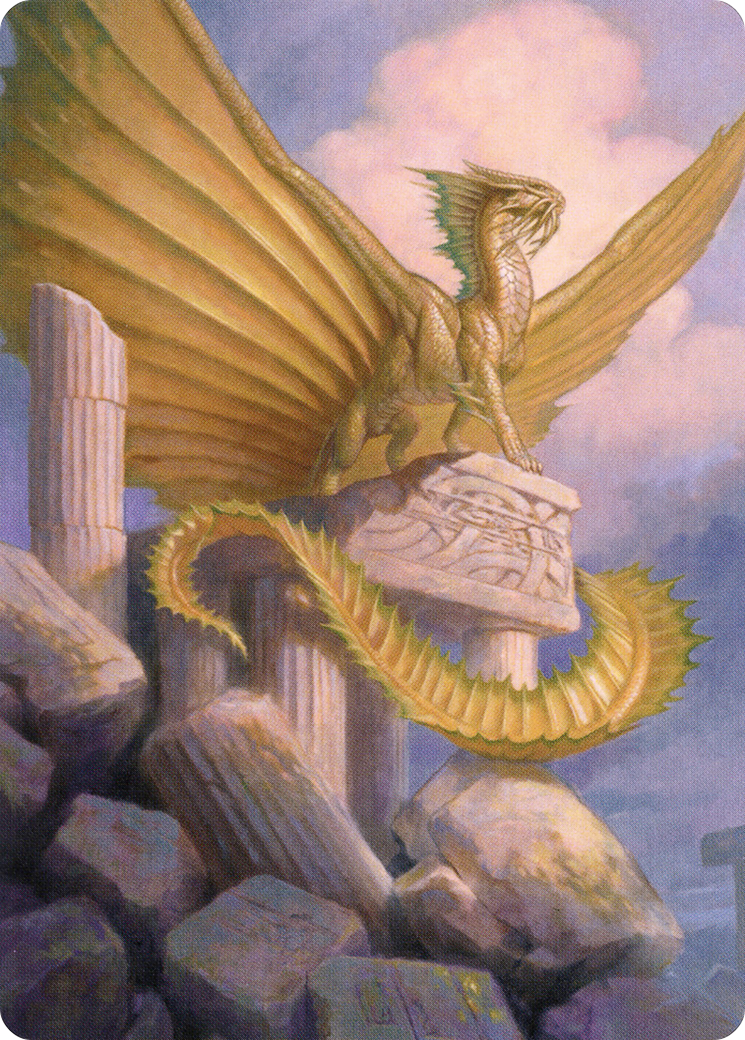 Image of Ancient Gold Dragon // Ancient Gold Dragon (ACLB-005) - Battle for Baldur's Gate Art Series (Borderless) Foil