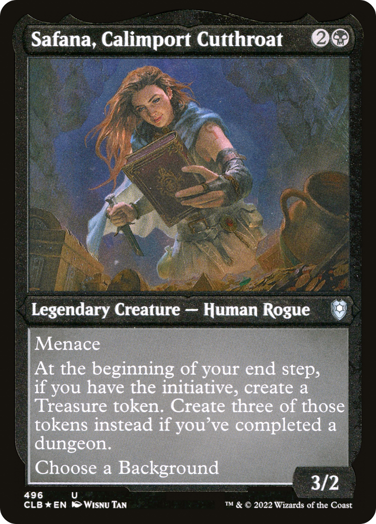 Image of Safana, Calimport Cutthroat (CLB-496) - Commander Legends: Battle for Baldur's Gate Etched Foil