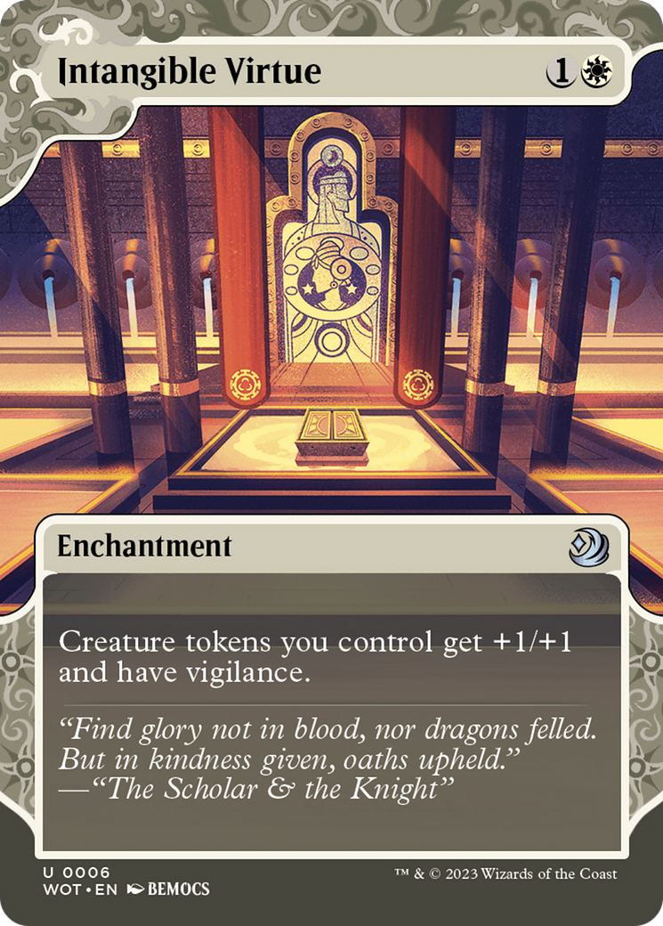 Image of Intangible Virtue (WOT-006) - Wilds of Eldraine: Enchanting Tales: (Showcase) (Borderless) Foil