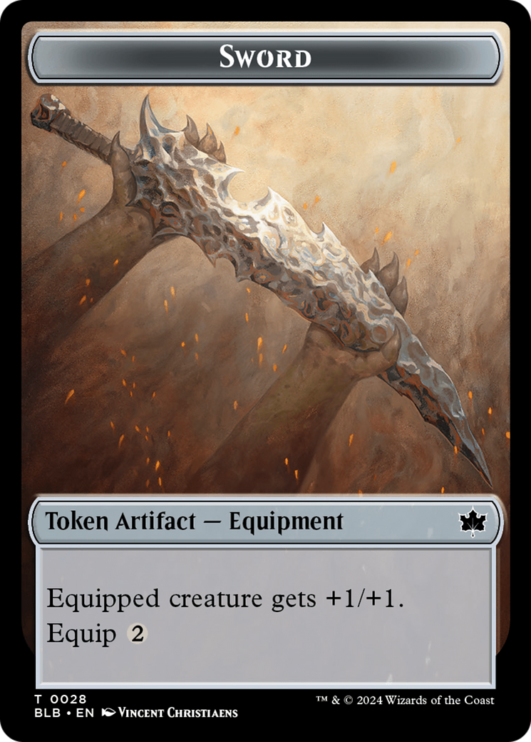 Image of Sword Token (BLB-028) - Bloomburrow Tokens