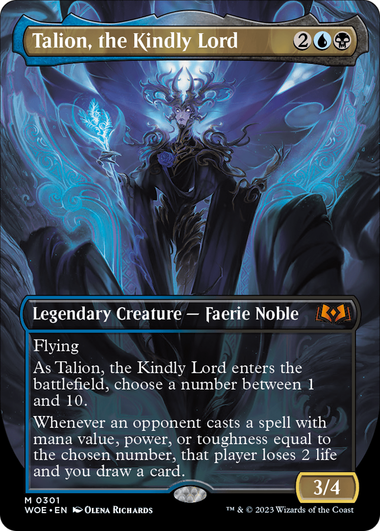 Image of Talion, the Kindly Lord (Borderless) (WOE-301) - Wilds of Eldraine (Borderless) Foil