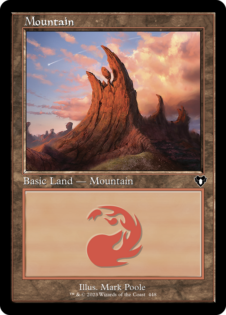 Image of Mountain (448) (Retro Frame) (CMM-448) - Commander Masters Foil