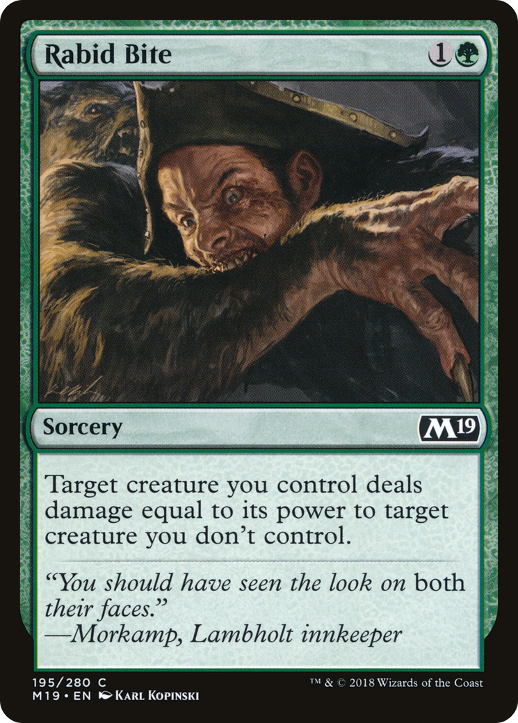 Image of Rabid Bite (M19-195) - Core Set 2019 Foil
