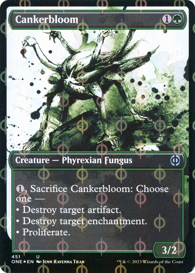 Image of Cankerbloom (Showcase) (Step-and-Compleat Foil) (ONE-451) - Phyrexia: All Will Be One: (Showcase) Foil