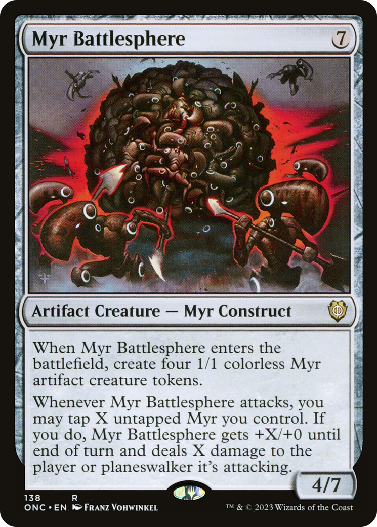 Image of Myr Battlesphere (ONC-138) - Phyrexia: All Will Be One Commander