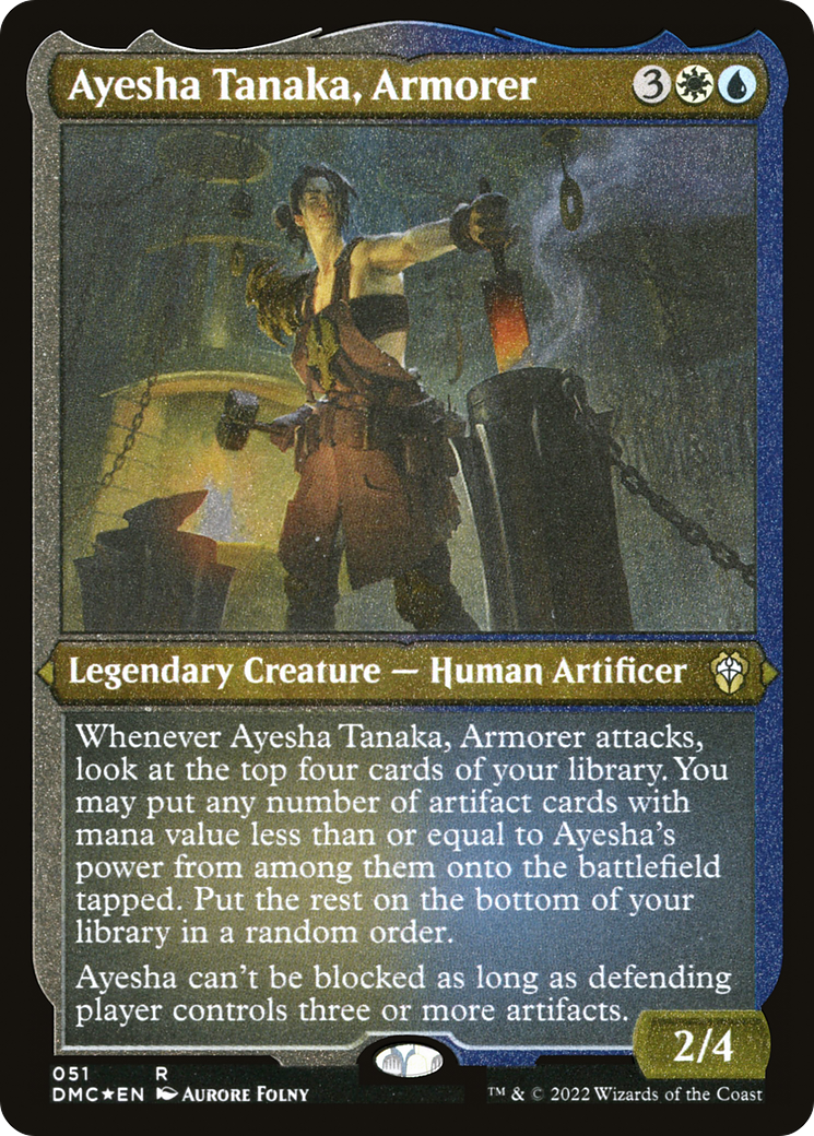 Image of Ayesha Tanaka, Armorer (DMC-051) - Dominaria United Commander Etched Foil