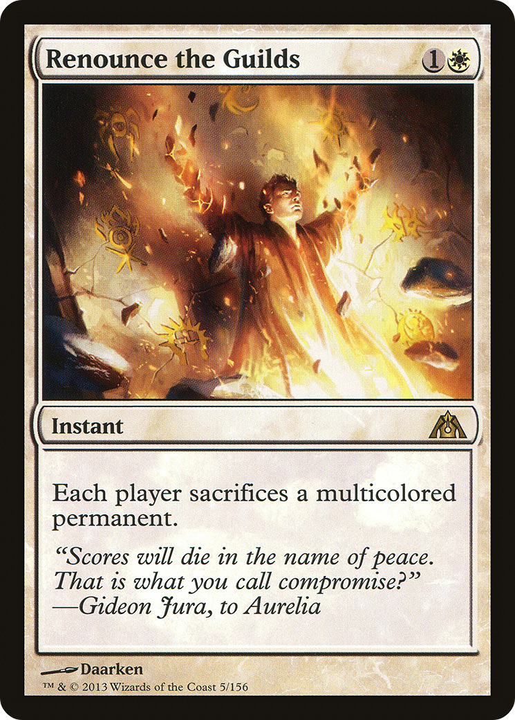 Image of Renounce the Guilds (DGM-005) - Dragon's Maze Foil