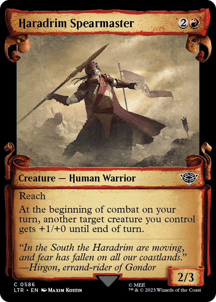 Image of Haradrim Spearmaster (Showcase Scrolls) (LTR-586) - The Lord of the Rings: Tales of Middle-earth: (Showcase) Foil