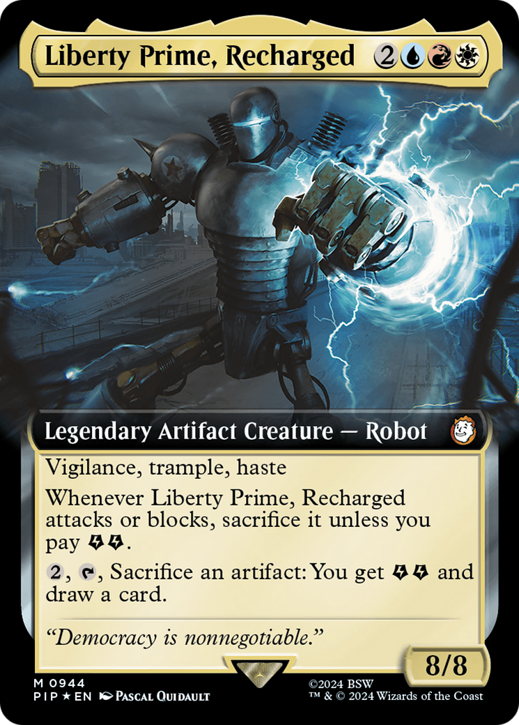 Image of Liberty Prime, Recharged (Extended Art) (Surge Foil) (PIP-944) - Fallout: (Extended Art) Foil