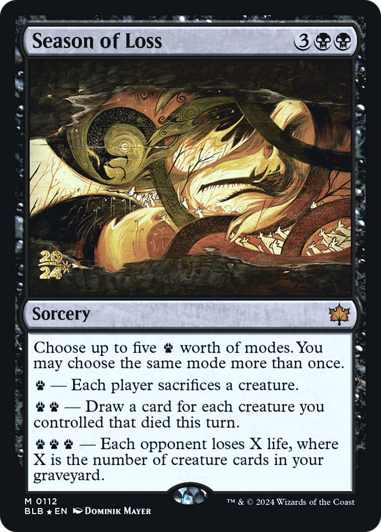 Image of Season of Loss (PRE-112) - Bloomburrow Promos Foil