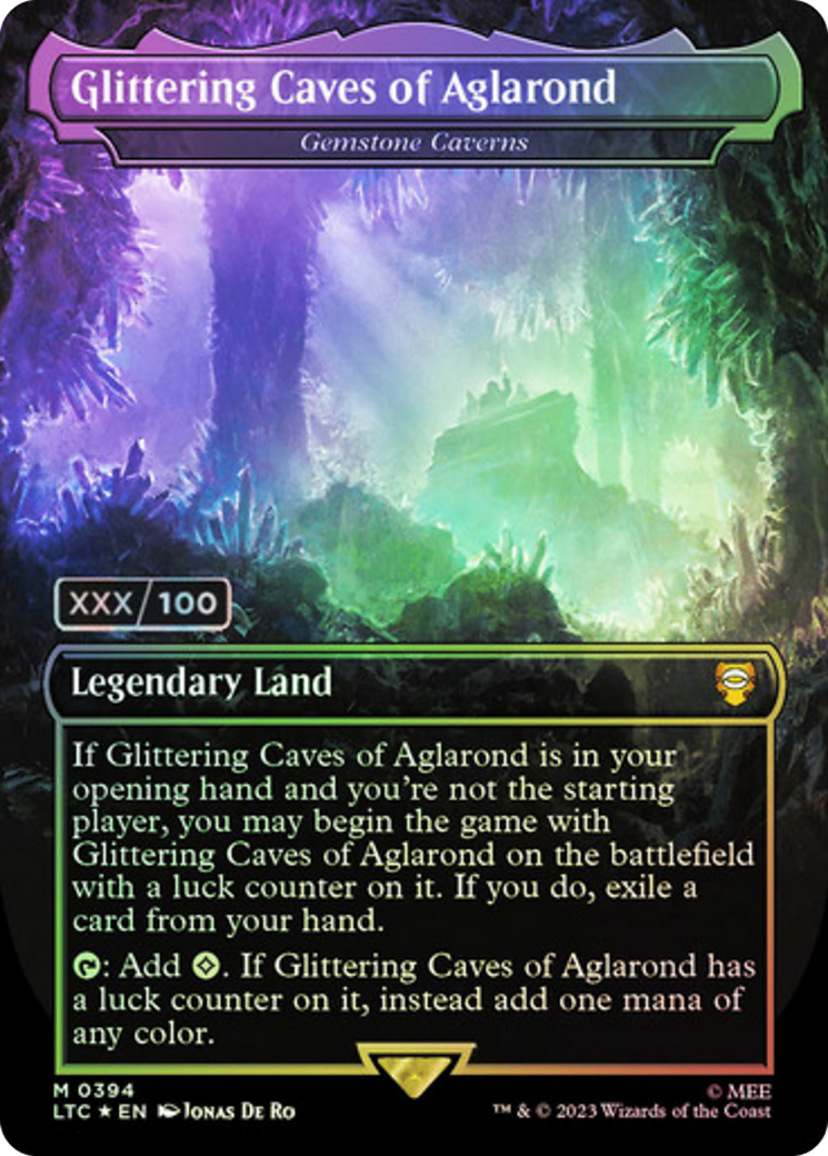 Image of Glittering Caves of Aglarond - Gemstone Caverns (Serial Numbered) (LTC-394) - Tales of Middle-earth Commander / Glittering Caves of Aglarond (Borderless) Foil