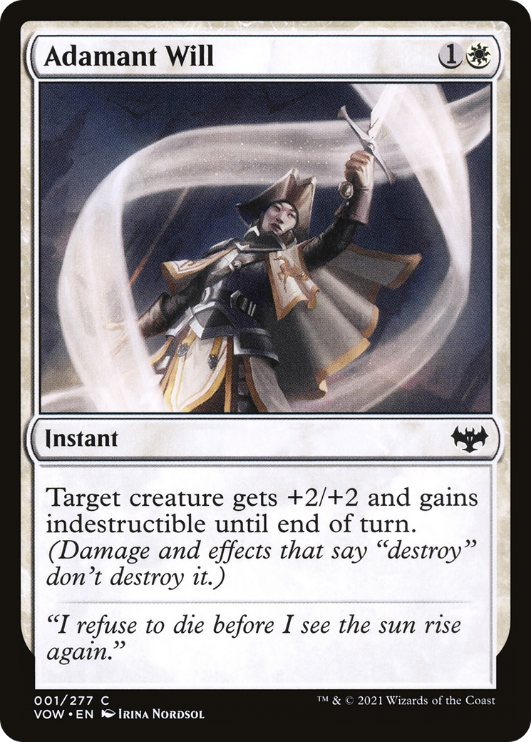Image of Adamant Will (VOW-001) - Innistrad: Crimson Vow Foil